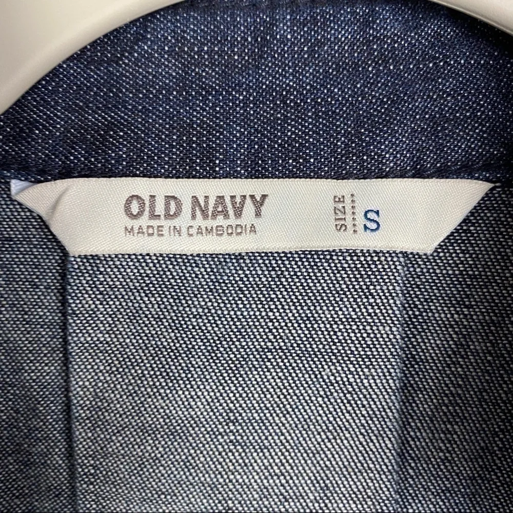 Old Navy‎ Double Breasted Double Collar Buckle Jean Jacket Women's S Blue Denim